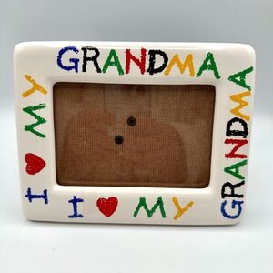 Fetco I Love My Grandma Picture Frame White Multicolor Ceramic 4x6